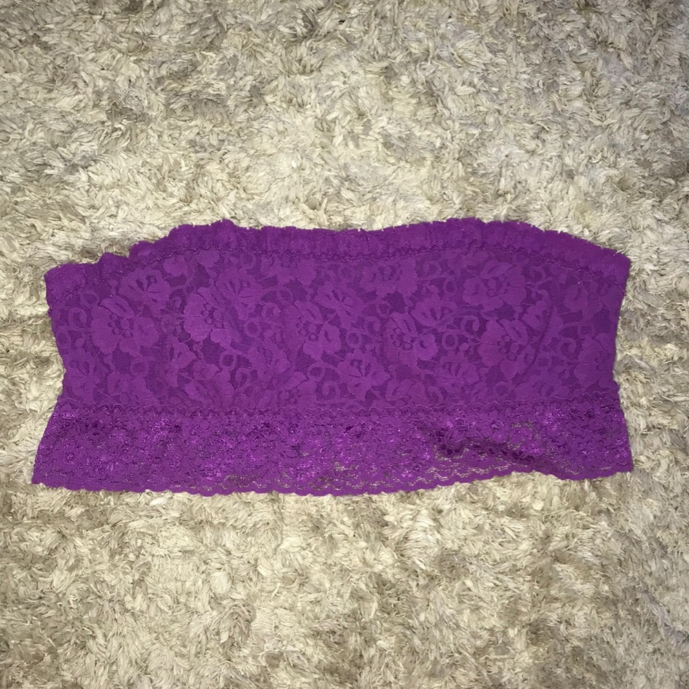 Purple lace bandeau top/bra